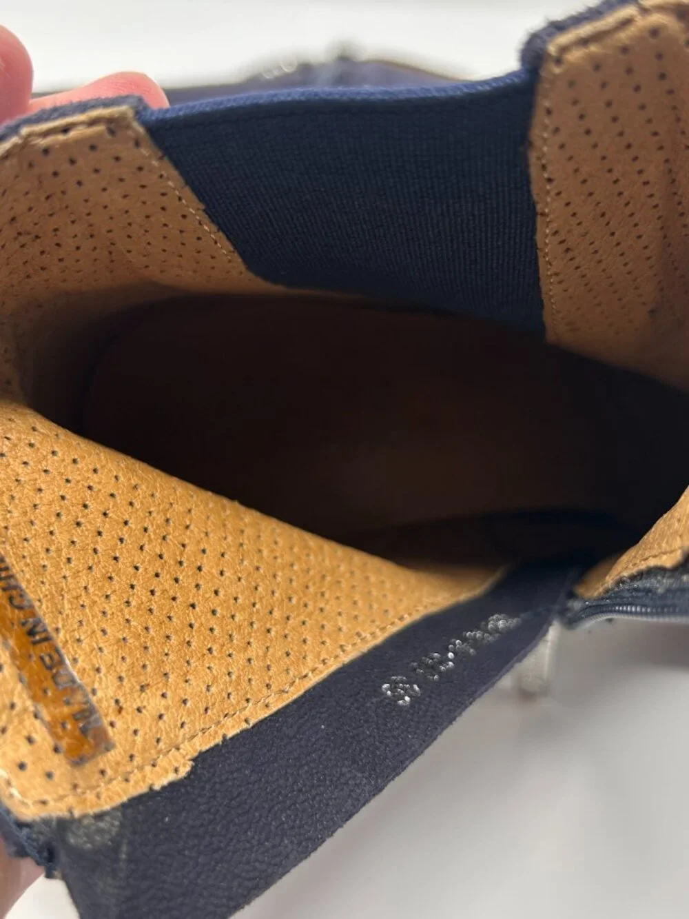 Regarde Le Ciel Navy Perforated Suede Ankle Boots EU 36 US 5.5 Block Heel